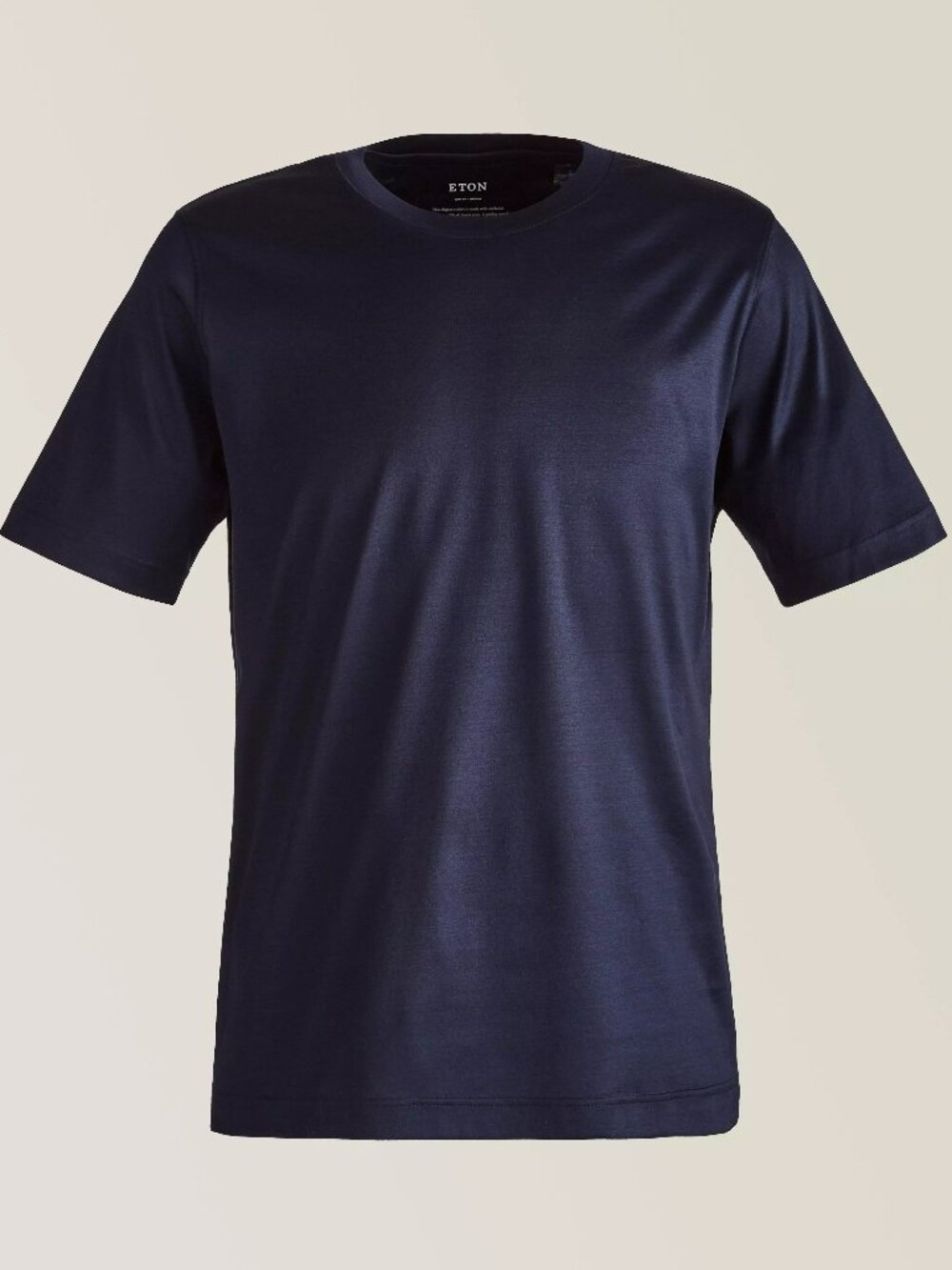 ETON Slim Fit Deep Navy Filo di Scozia Crew Tee — Medium